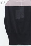 SWAYING 25 Early Spring Hanging Sleeve Colorblock Pullover SW-SW25PS1T03-HEIHUI Black and Gray SW25PS1T03
